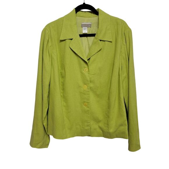 Coldwater Creek Chartreuse Linen Jacket - Picture 1 of 8